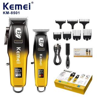 Kit Máquinas de Cortar Cabelo + Maquina de Acabamento Recarregavel Desempenho Profissional  KM-8501 em Oferta na Shopee