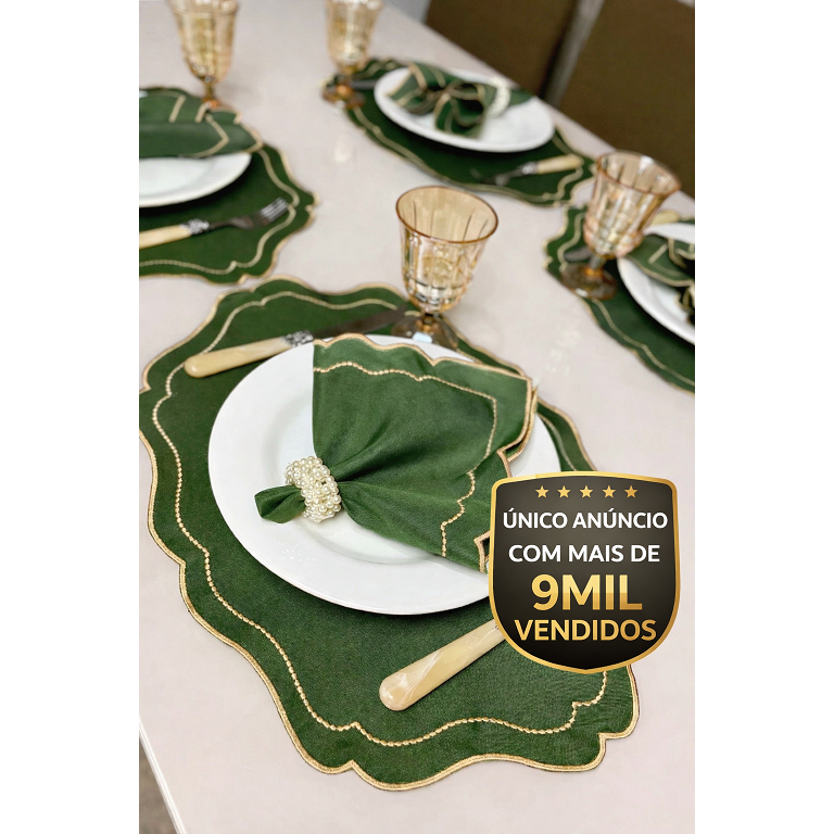 Kit Jogo Americano 12 Pçs Souplats Mesa De 6 Lugares Mesa Posta Guardanapo Supla sousplat
