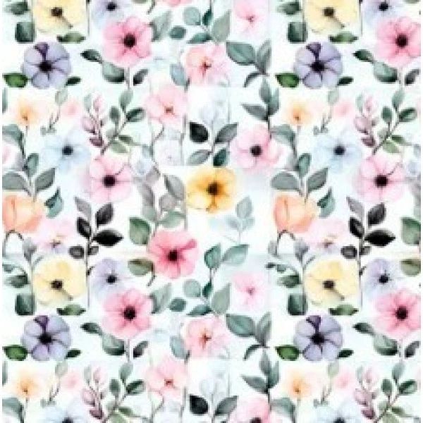 TRICOLINE COLEÇÃO BLACK BIRD - FLORES EM PATCH - 100% ALGODÃO - 93711C01 - 50X150 CM
