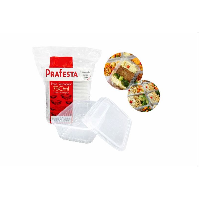 Kit 48 Pote Descartável 750ml Freezer Microondas Marmita em Oferta na Shopee