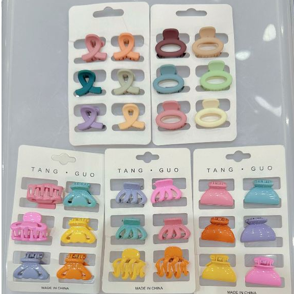 1Kit com 6 Piranhas/ Presilhas minis Prendedores para Franja de Acrilicos Coloridos em Oferta na Shopee