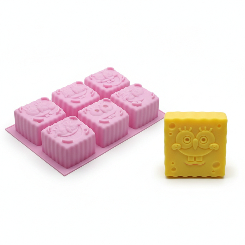 Forma de Silicone Personagem Bob 6 Cavidades para Sabonete Artesanal e Resina