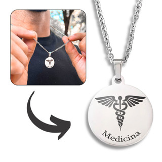 Colar de profissão Medicina de aço inoxidável