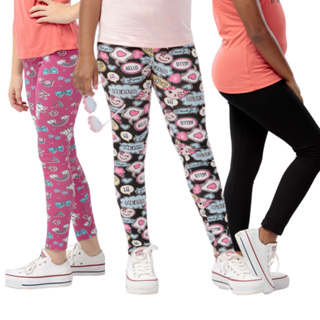 Kit 3 Peças Legging Infantil Menina Estampado Liso Sortido Cotton Algodão Criança Juvenil em Oferta na Shopee