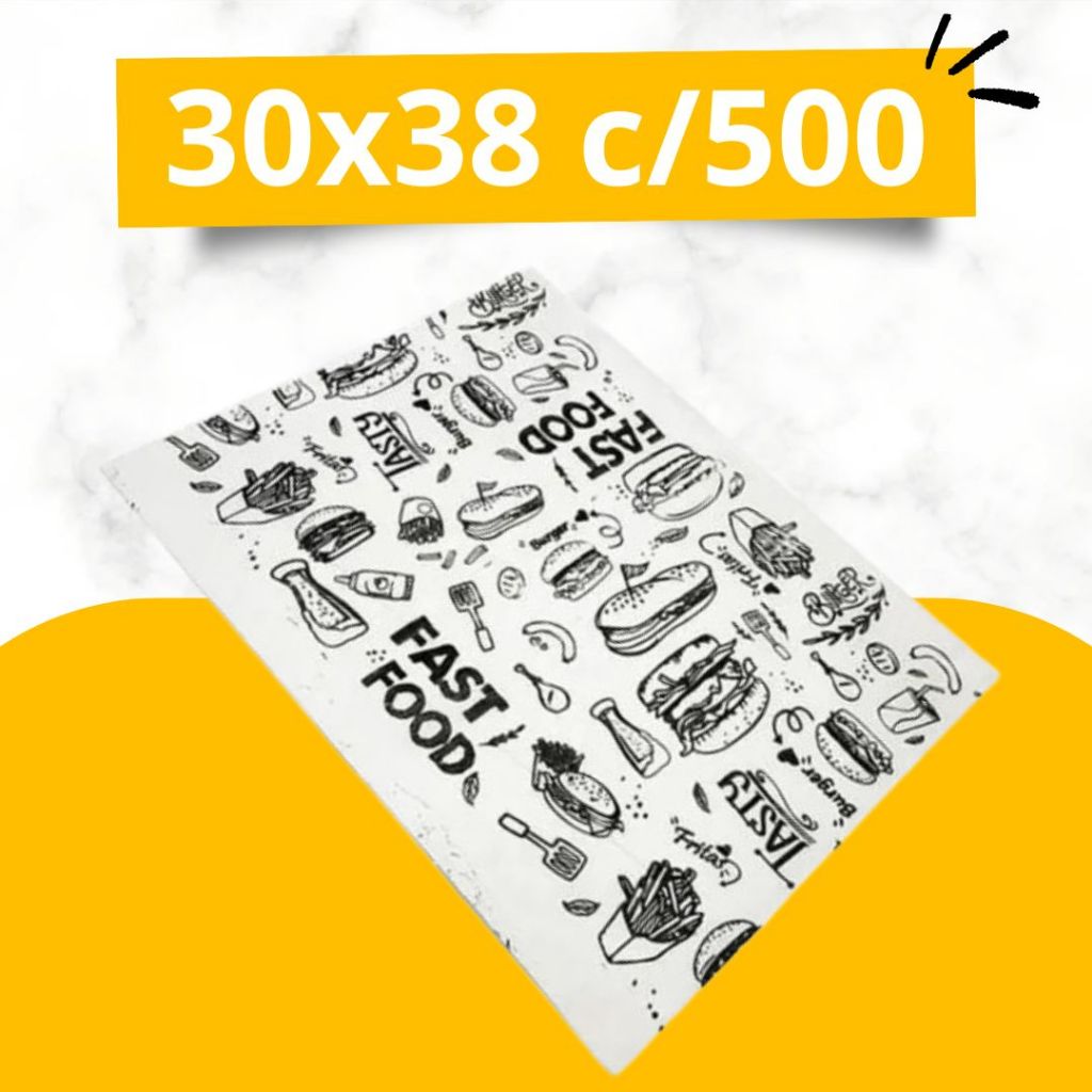 Papel Acoplado Para Lanches E Frios Delivery 30x38cm com 500 unidades em Oferta na Shopee