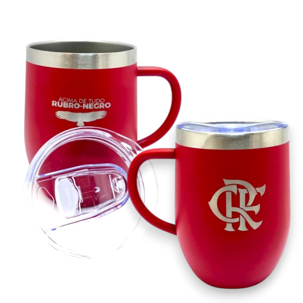 CANECA TÉRMICA INOX 350ML - Flamengo - Produto Oficial em Oferta na Shopee