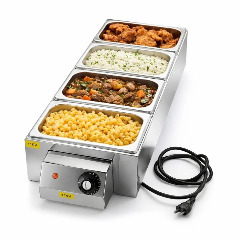 Rechaud Elétrico Banho Maria 4 Cubas inox