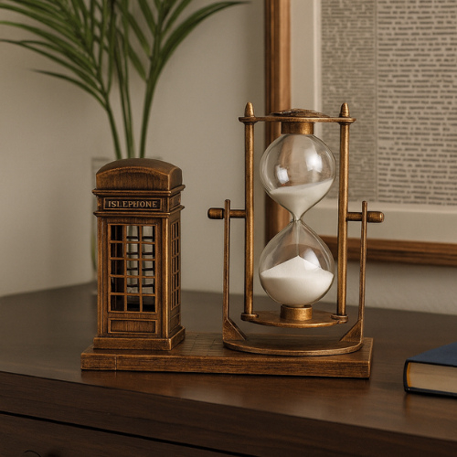 Decoração Cabine Telefônica de Paris Com Ampulheta 15cmX12cmX7cm em Oferta na Shopee