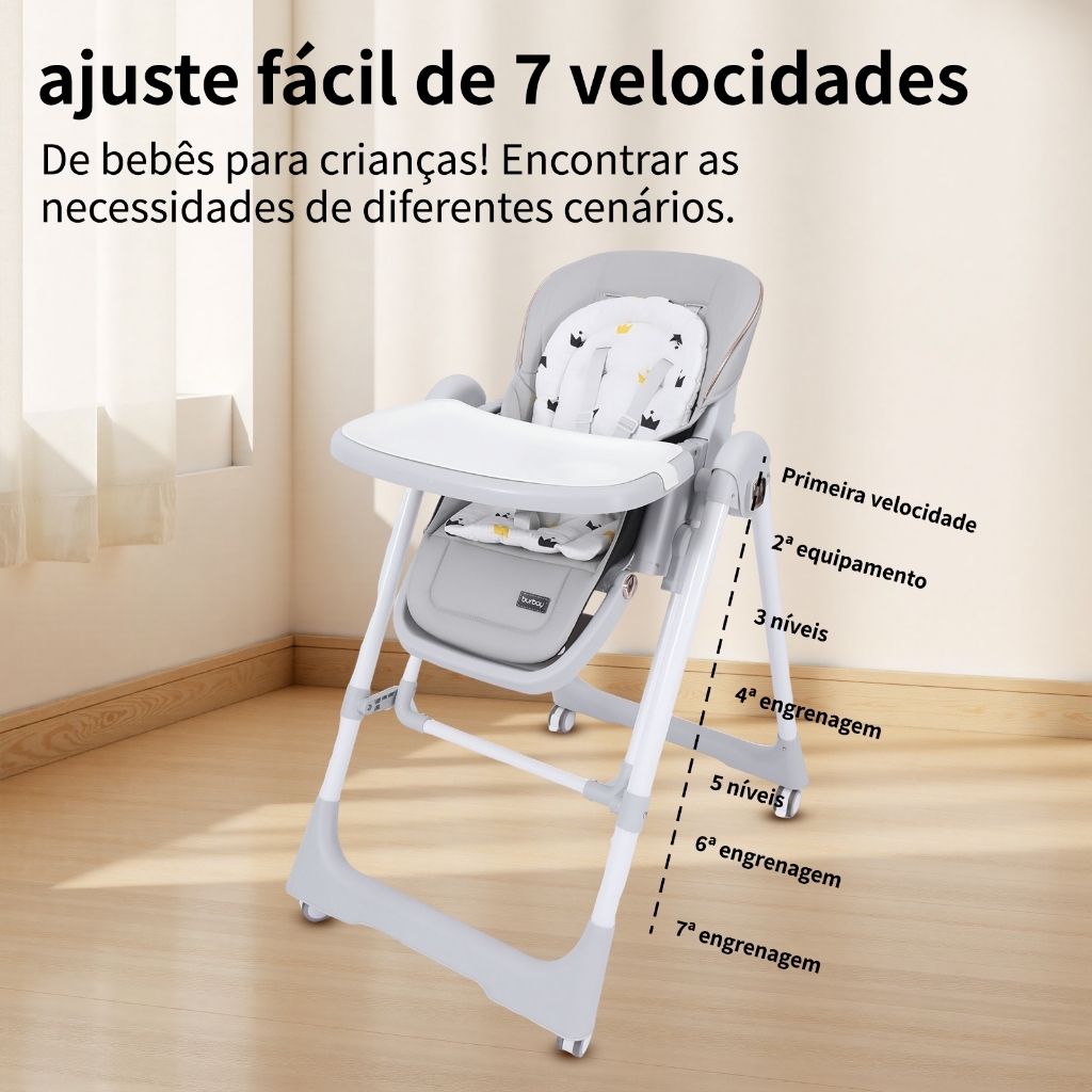 Cadeira Alta 2 Em 1 Para Bebês, Cadeira Dobrável Multifuncional Para Refeições Em Casa.