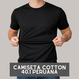 Camiseta Cotton 40.1 Peruana 100% Algodão Elastano Masculino Lisa em Oferta na Shopee