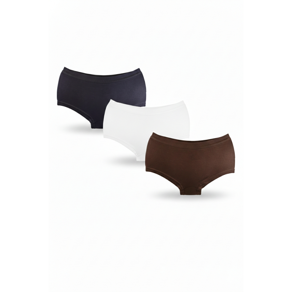 Kit 3 Calcinhas Femininas Cueca Boxer Invisível Línea Algodão Confortável para o Dia a Dia Sortidas