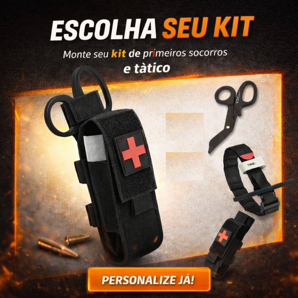 Torniquete Tático Haste Metal Tesoura Ponta Romba  Porta Torniquete Modular EDC IFAK Aph