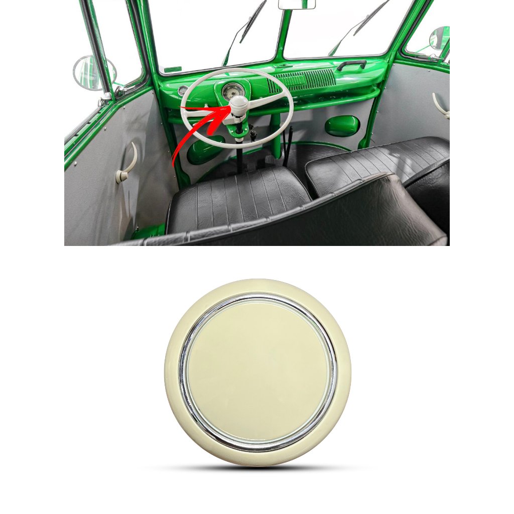 BOTÃO ACIONADOR BUZINA MARFIM VOLANTE KOMBI CORUJINHA ANTIGA 1957 58 N59 60 61 62 63 64 65 66 67 68 69 70 71 72 73 74 75