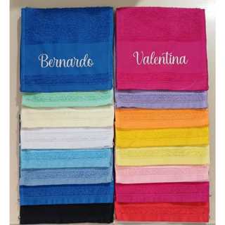 Toalhinha 21x38cm Toalha Lavabo 30x45cm, NOME BORDADO, para escola, igreja, uso geral,LER DESCRIÇÃO! em Oferta na Shopee
