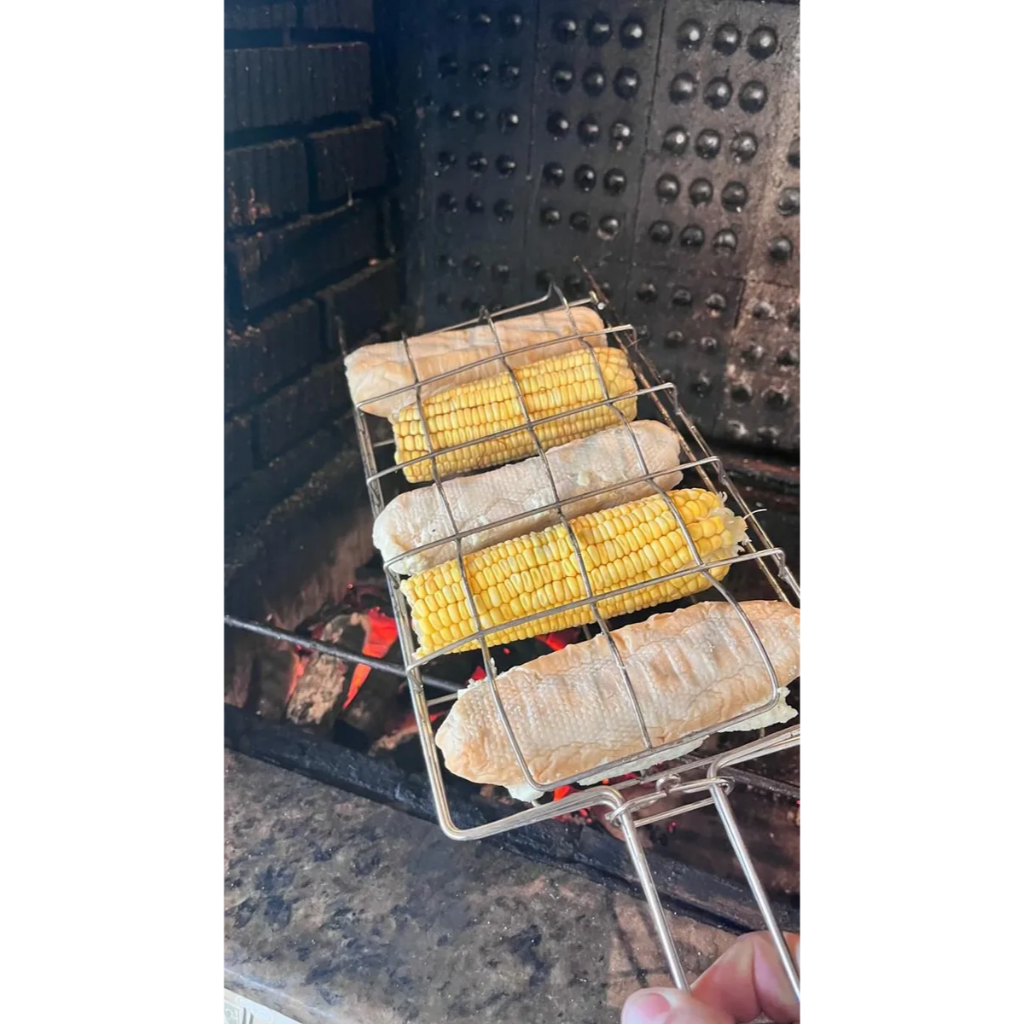 Grelha Churrasqueira Pão de Alho e Milho Aço niquelado Resistente praticidade Bom Acabamento em Oferta na Shopee
