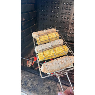 Grelha Churrasqueira Pão de Alho e Milho Aço niquelado Resistente praticidade Bom Acabamento em Oferta na Shopee