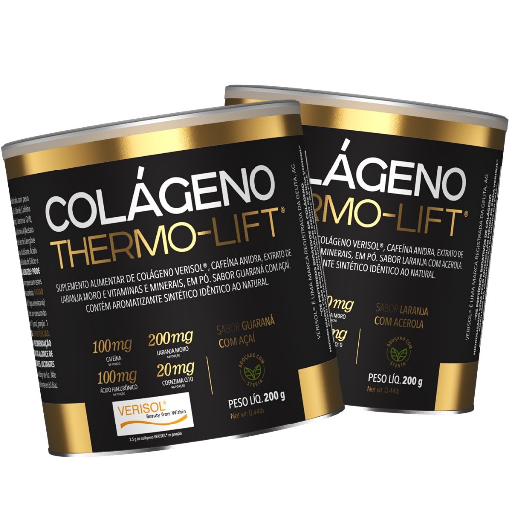 Kit 2x Colágeno Thermo Lift Verisol Ácido Hialurônico Cafeína 200g Nutrilibrium em Oferta na Shopee