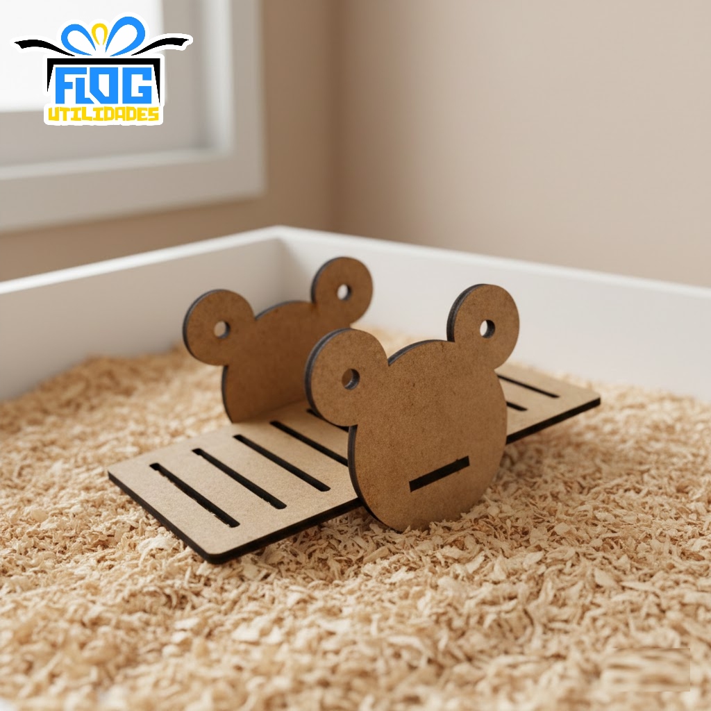 OFERTA! Gangorra Para Hamaster Em MDF -  CORES - CRU / PRETO - Gangorra Diversão Pet