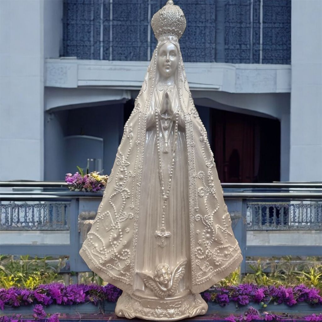 Imagem Nossa Senhora Aparecida Italiana 30cm Resina e Gesso - Imagem Original Católica