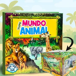 Livro Infantil Pop-up Mundo Animal Carrossel Gigante 3d | Animais Interativos | Capa Dura Educativo