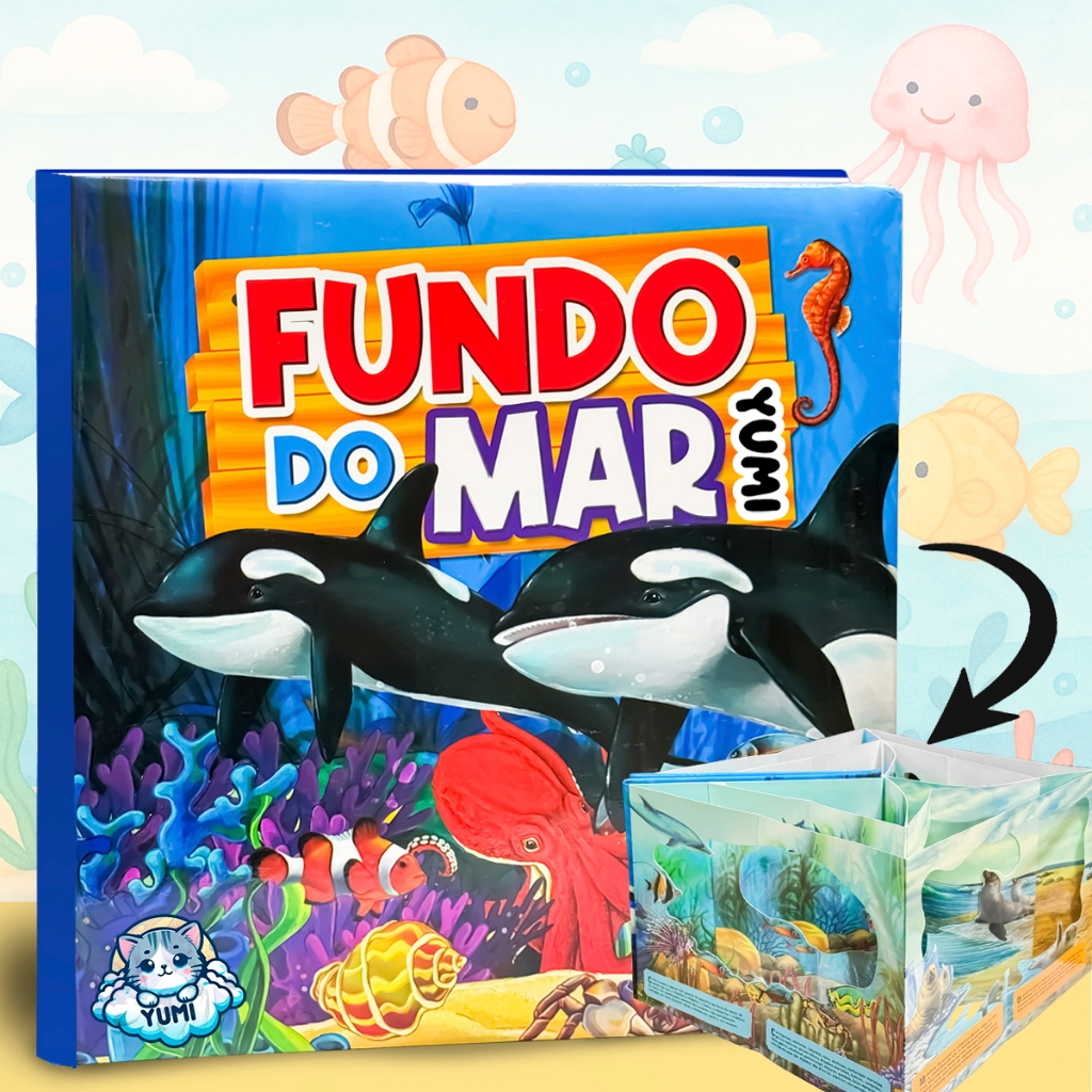 Livro Infantil Oceano Carrossel Gigante 3d | Animais Marinhos Interativos | Capa Dura Livro Educativo em Oferta na Shopee