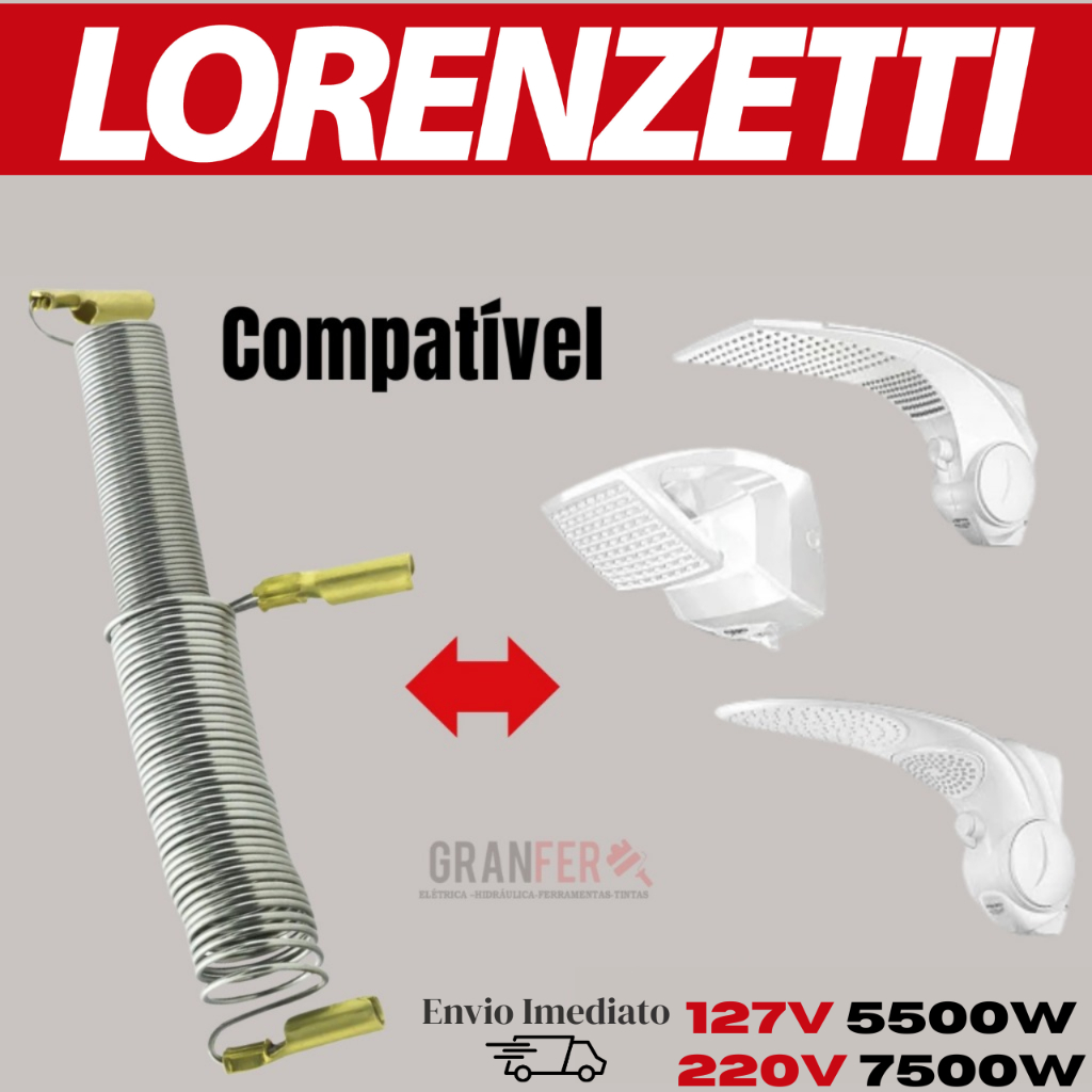 Resistencia Para Ducha Duo Shower 127v 5500w e  220v 7500w Chuveiro Lorenzetti Multitemperaturas