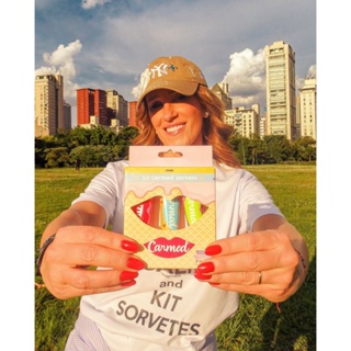 Carmed Hidratante Labial SORVETE KIT 3 UN SOS Algodão Doce Smurfs Blueberry Açaí Oakberry Leite Condensado 10g em Oferta na Shopee