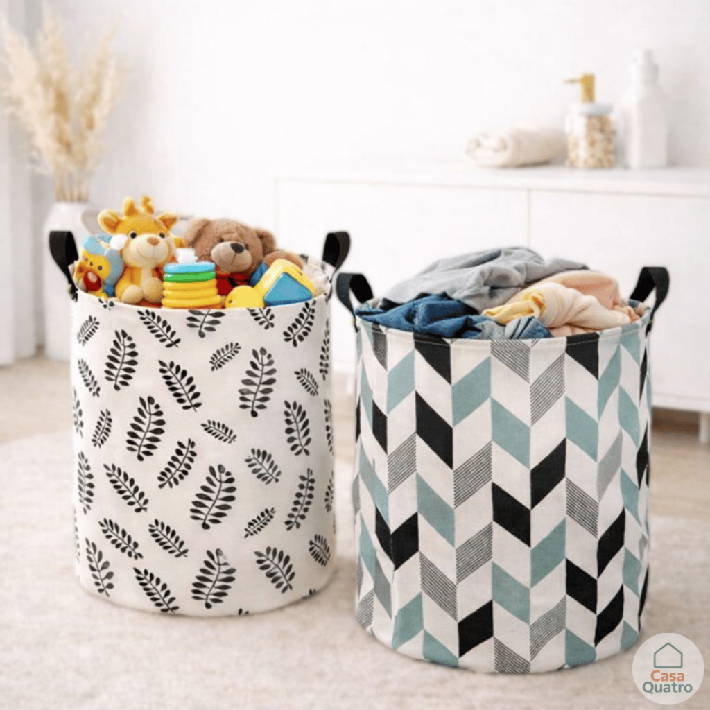 Cesto de Roupa Armazenador Dobrável Compacto Com Alça Impermeável 63 Litros em Oferta na Shopee