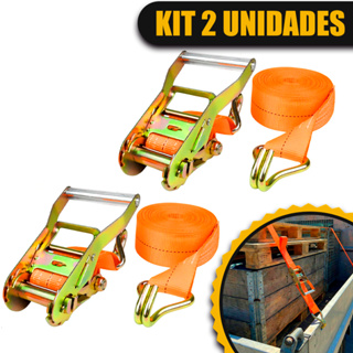 2x Kit Cinta de Amarração com Catraca 1.5 Ton 4.5 Metros 35mm Brava Adventure Carga Caminhão 100% Políester em Oferta na Shopee