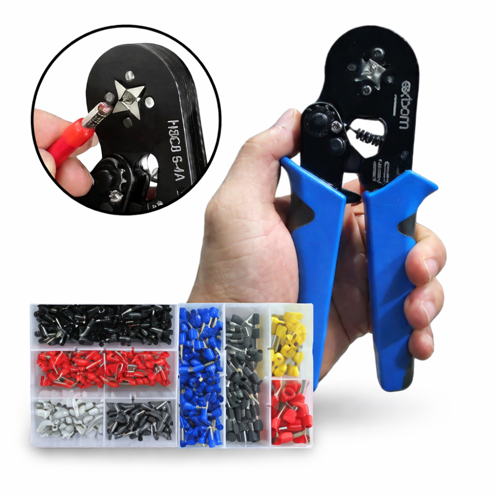 Kit Alicate Crimpador 1800 Terminais Ilhós Tubular Alicate Multifuncional Escolha
