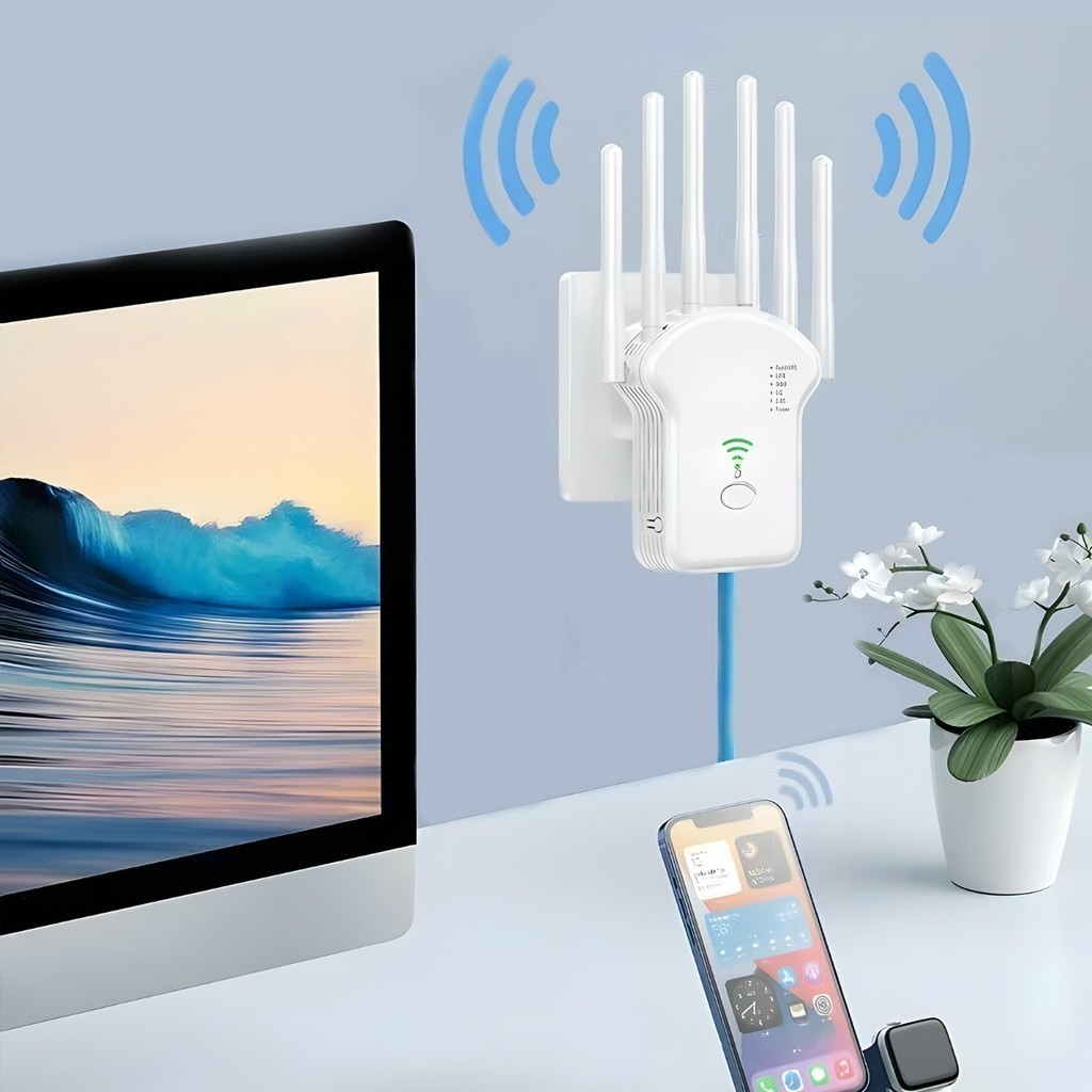 Amplificador de Sinal Wi-Fi 300Mbps Repetidor 6 Antenas Alta Potência