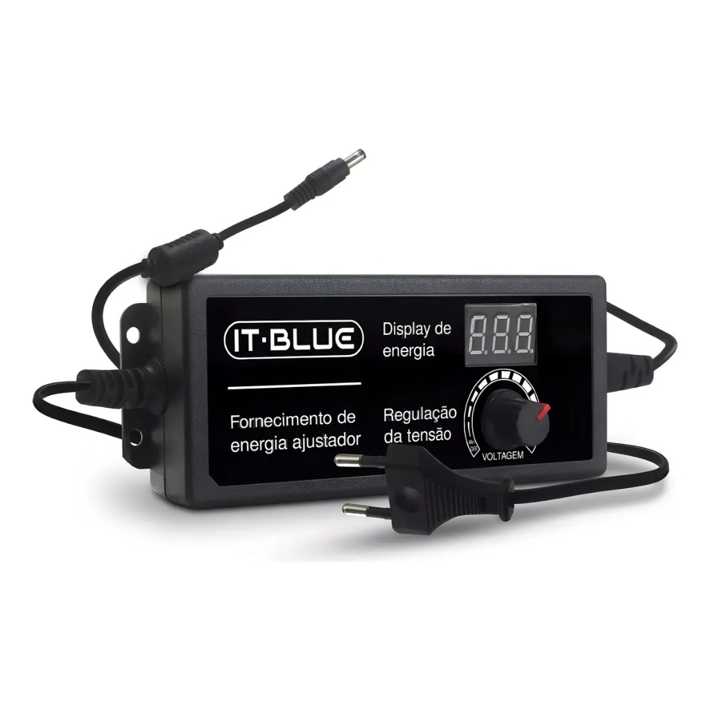 Fonte De Alimentação Digital Ajustável 9-24v 3a Bivolt  IT-BLUE LE-0187