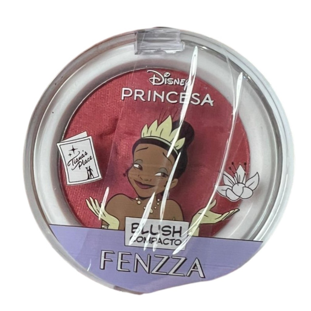 Blush Compacto Fennza Princesa da Disney Tiana Ariel Cinderela