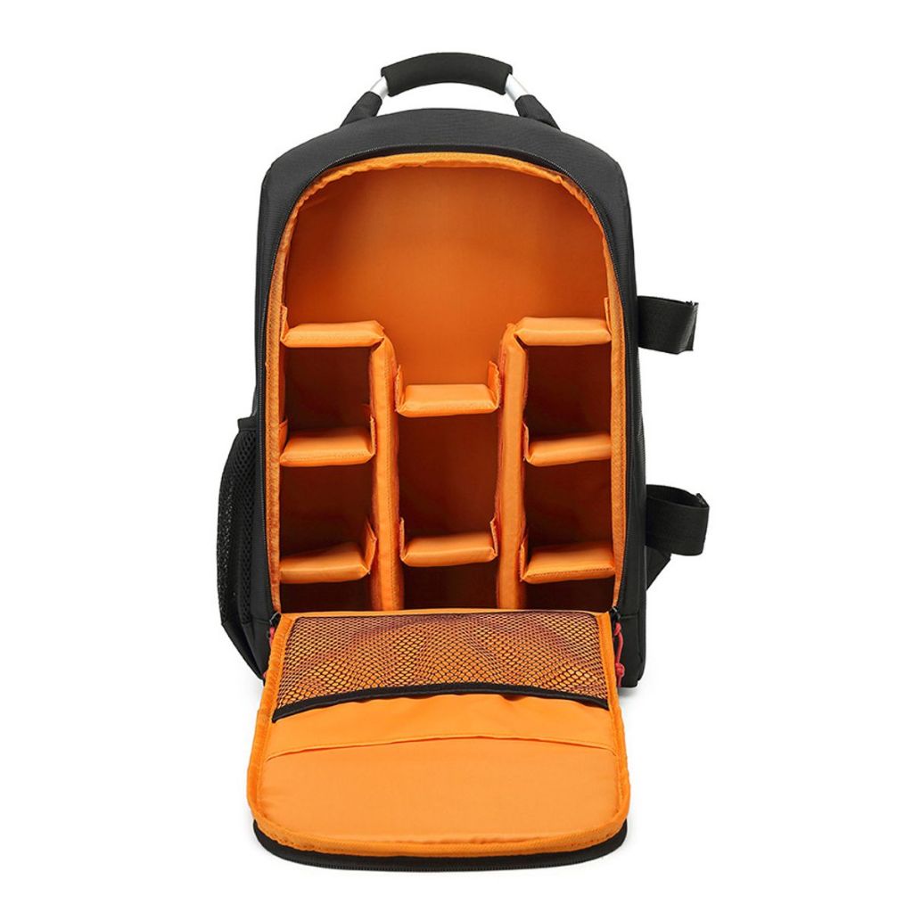 Mochila Fotográfica Grande p/ Câmera DSLR Tripé Lente Flash Acessórios Fotógrafo Profissional