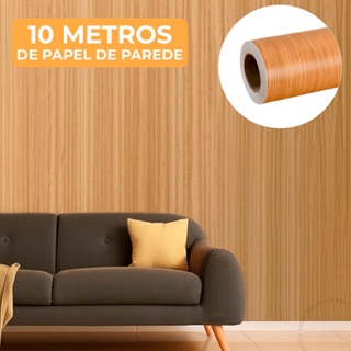 Papel de Parede 10 20 e 40 Metros Autocolante Madeira Clara Lisa Adesivo Plástico PVC em Oferta na Shopee