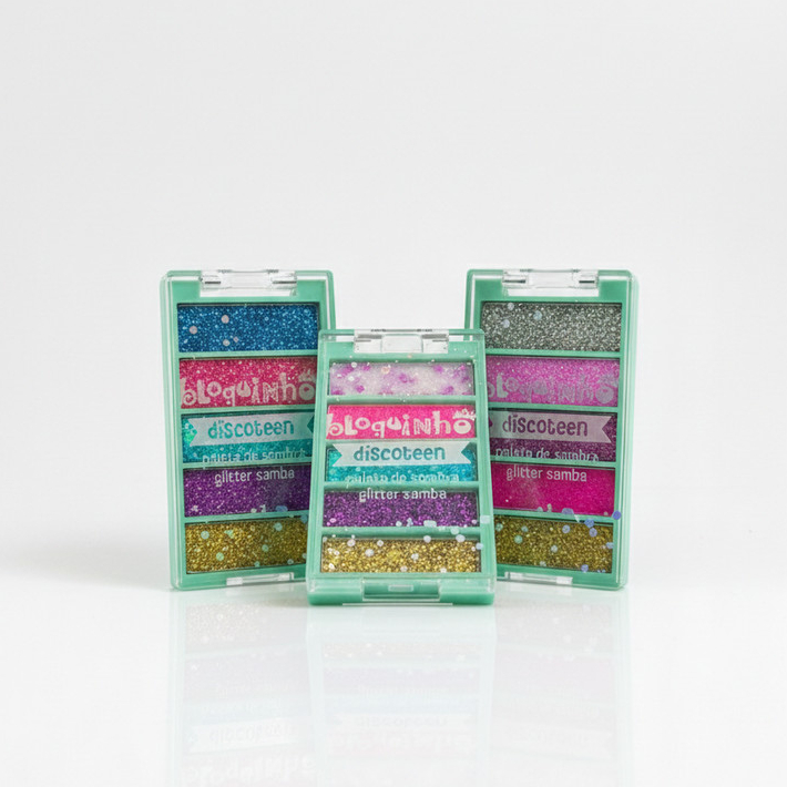 Paleta de Sombra Glitter Samba Coleção Bloquinho - Discoteen Beauty