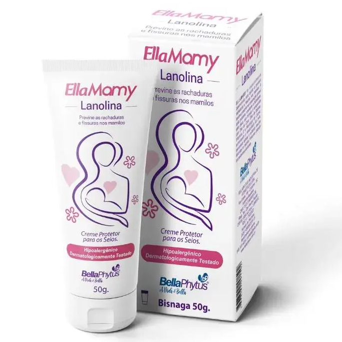 Lanolina EllaMamy 50g Creme Amamentação Protege Seios e Previne Rachaduras nos Mamilos Lanolina EllaMamy 50g Creme Amamentação Protege Seios e Previne Rachaduras nos Mamilos