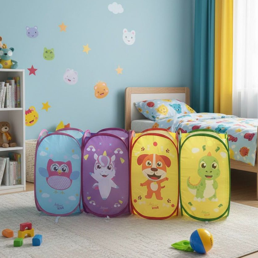 Cesto Organizador Brinquedos Roupas Infantil Dobrável Criança Menino Menina Interativo em Oferta na Shopee