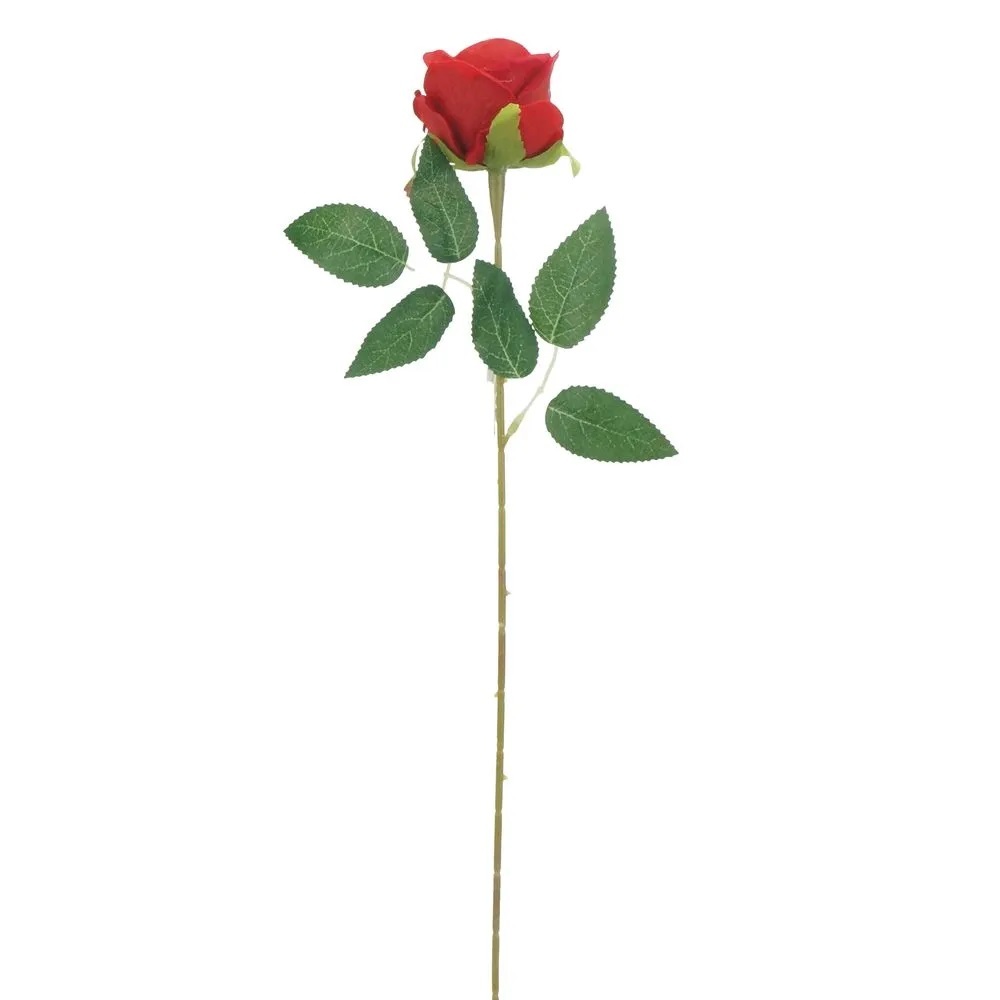 Botão Artificial Rosa Vermelha Aveludada em Oferta na Shopee