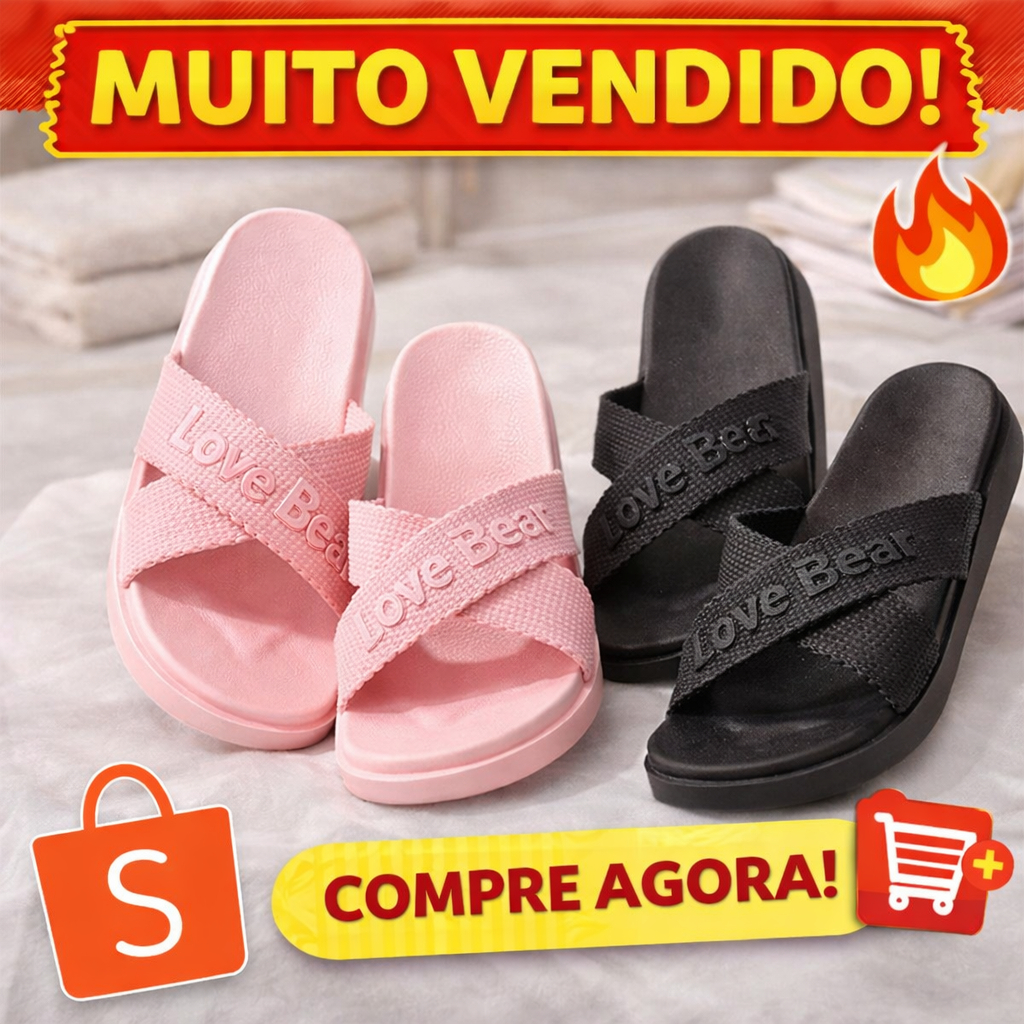 Papete Love Beach Feminina Leve | Conforto Anatômico, Antiderrapante e Moderna