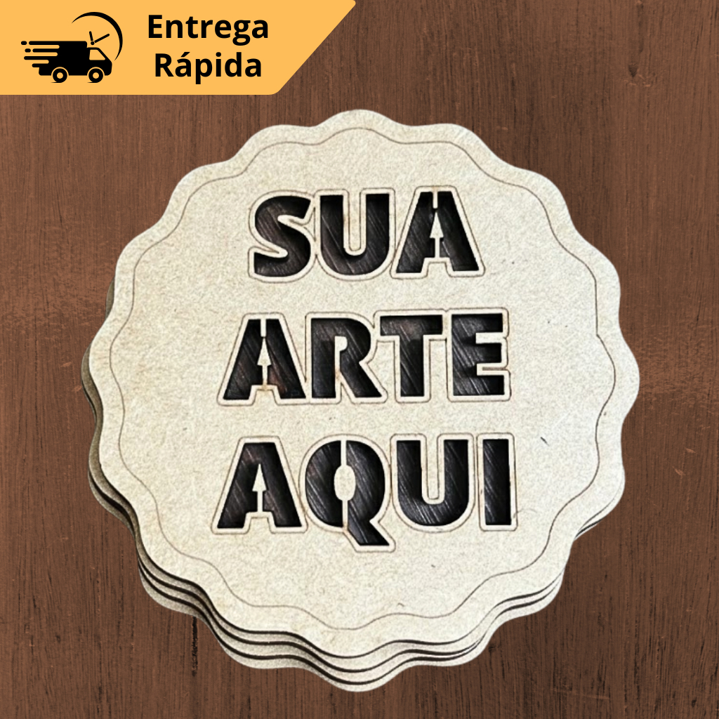 Kit 10, 20, 30, 40, 50, 60, 70, 80, 90, 100 Lembrancinha Porta Copo Bolacha Personalizado Sua Arte