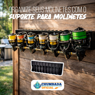 Suporte de Parede para Molinetes Organizador Expositor Tralha de Pesca Chumbada em Oferta na Shopee