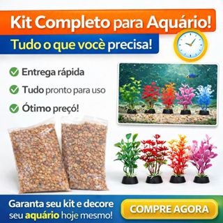 Kit 2 PCT  Cascalho de Rio nº2 + 5 Plantas Artificiais Sortidas para Aquário Fundo Natural em Oferta na Shopee