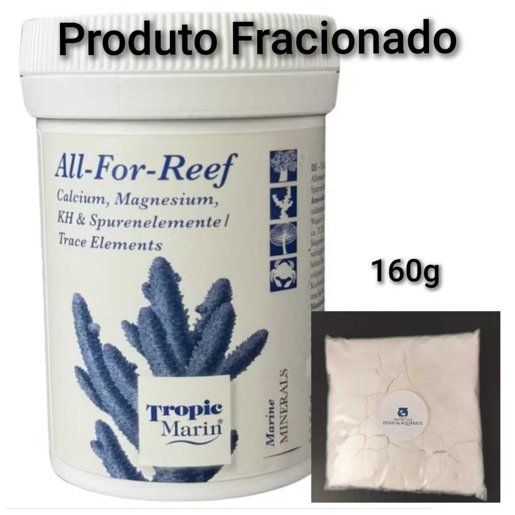All For Reef Tropic Marin pó FRACIONADO 160g Cálcio Minerais Marinhos