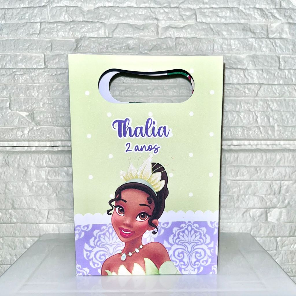 SACOLINHA PERSONALIZADA PARA LEMBRANCINHAS A PRINCESA E O SAPO / PRINCESA TIANA | SACOLA PERSONALIZADA | SACOLA SURPRESA