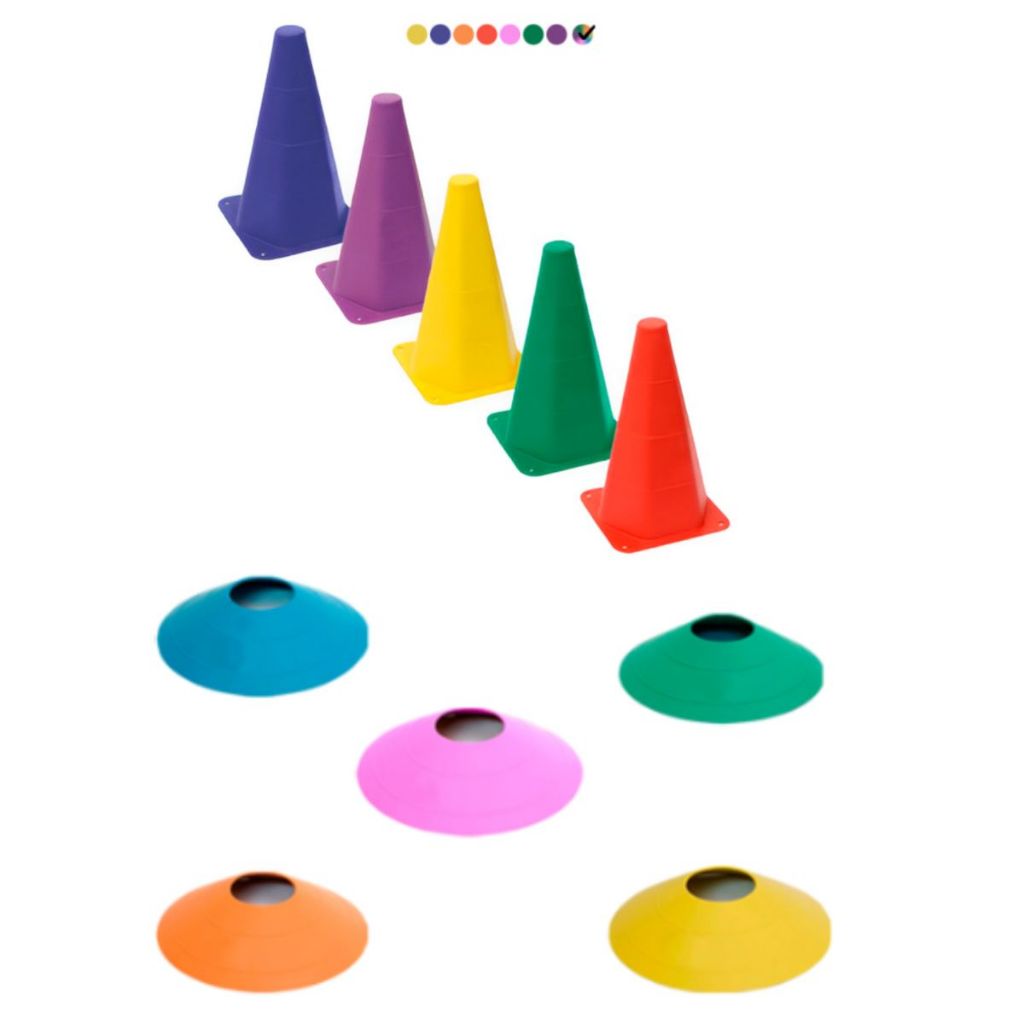 Kit Circuito Treino Funcional 5 Cones 5 Chapéus Chinês Futebol Futsal Campo Academia