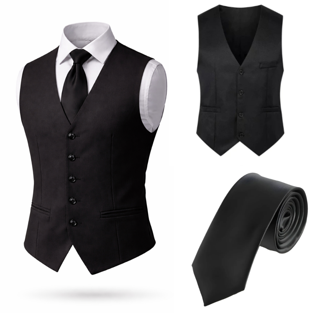 Conjunto Colete Executivo Social Masculino + Gravata Slim Luxo - Envio Imediato