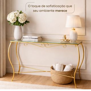 Aparador de Ferro Dourado Decoração Sala Móveis Mesa com Vidro Moderno Cantinho do Café em Oferta na Shopee