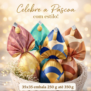 Saco Pratik 35X35 Embalagem para Pascoa de 250 g a 350 g 25 unidades Sem laço em Oferta na Shopee