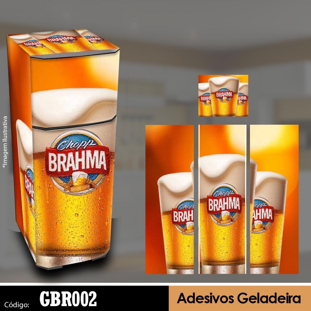 Adesivo para Envelopamento de Geladeira – Vinil Lavável, Prova d’Água e Fácil Aplicação Simples ou Duplex | Cervejas